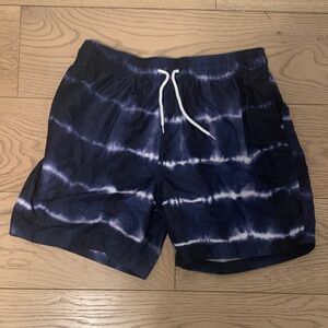 Stylish Navy Tie-Dye Swim Trunks